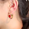Серьги в стиле ретро с красными маслами, легкие, роскошные, модные, ретро, с высоким чувством, нишевые, осенние и зимние серьги