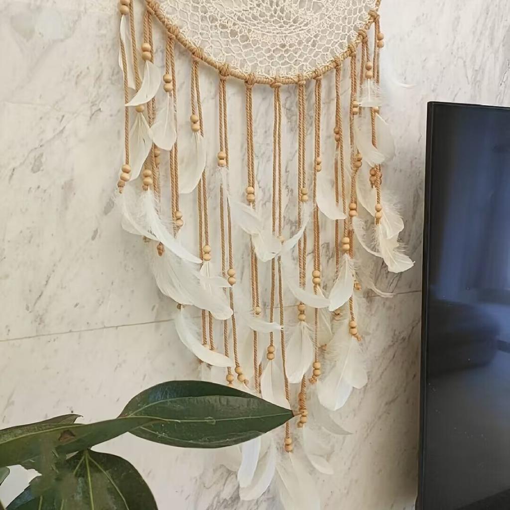 Ловец снов Гобелен Бохо Макраме Хлопок Тканый Ручной Работы Богемное Искусство с Кисточками Ремесло Орнамент Для Спальни Гостиной Квартиры Детской