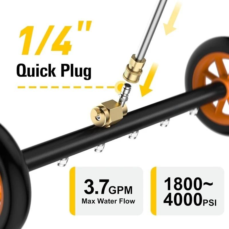4000psi High Pressure Cleaning Gun 7 Hole Rotating Nozzle for Car Wash Underbody Cleaning Municipal Sanitation Use