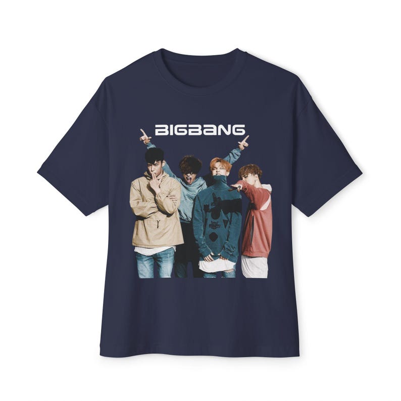 Kpop Bigbang OT4 Унисекс Футболка, Оверсайз Прямая Футболка, Фан-Мерч, Мода для Музыкального Концерта, Топ Корейской Группы
