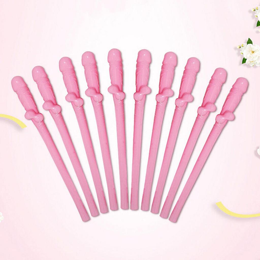 10Pcs/Set Penis Drinking Straws Hens Night Bachelorette Party Favors Decors