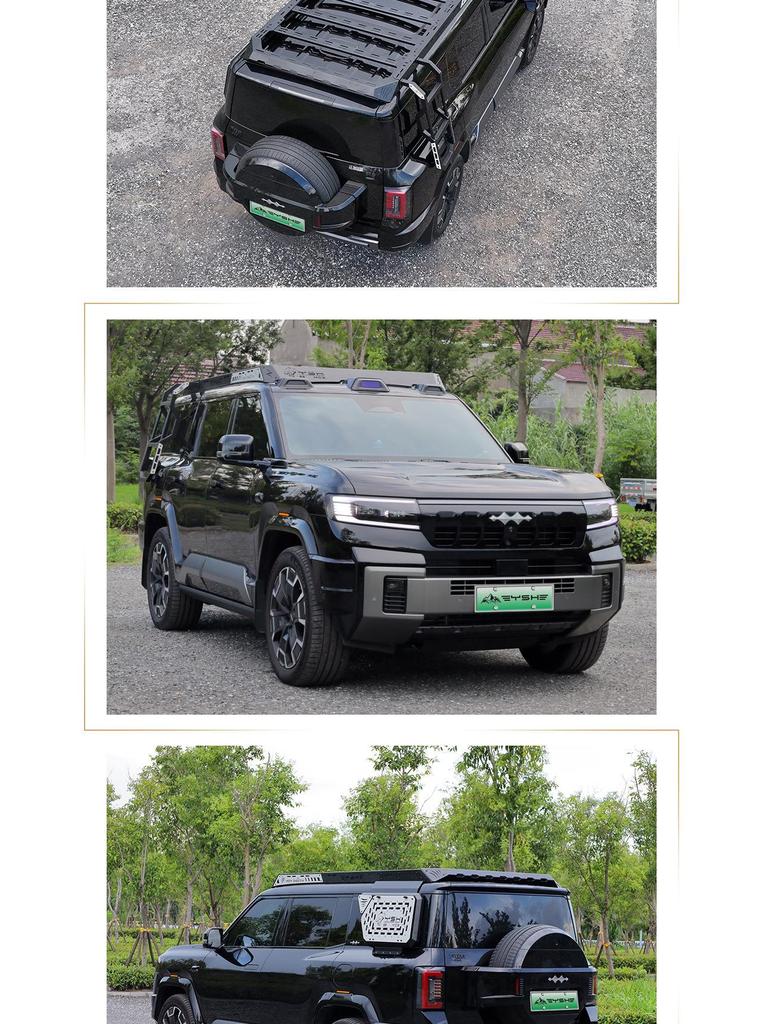 Совместимые багажники на крышу и аксессуары для BYD Yangwang 8: Багажник на крышу, Поперечины, Тент, Боковая лестница, Рюкзак.