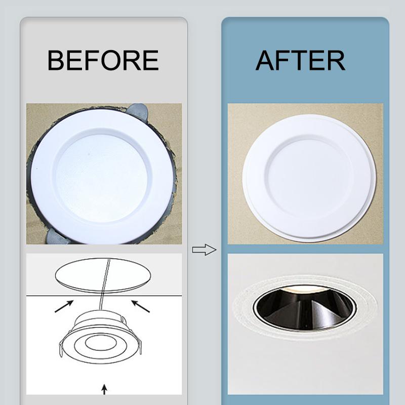 1 шт. Светодиодный спот-светильник, встраиваемый светильник, уплотнительные кольца, белый абажур, кольцо-адаптер, скрытые проставки, шайбы, прокладки для стойки освещения