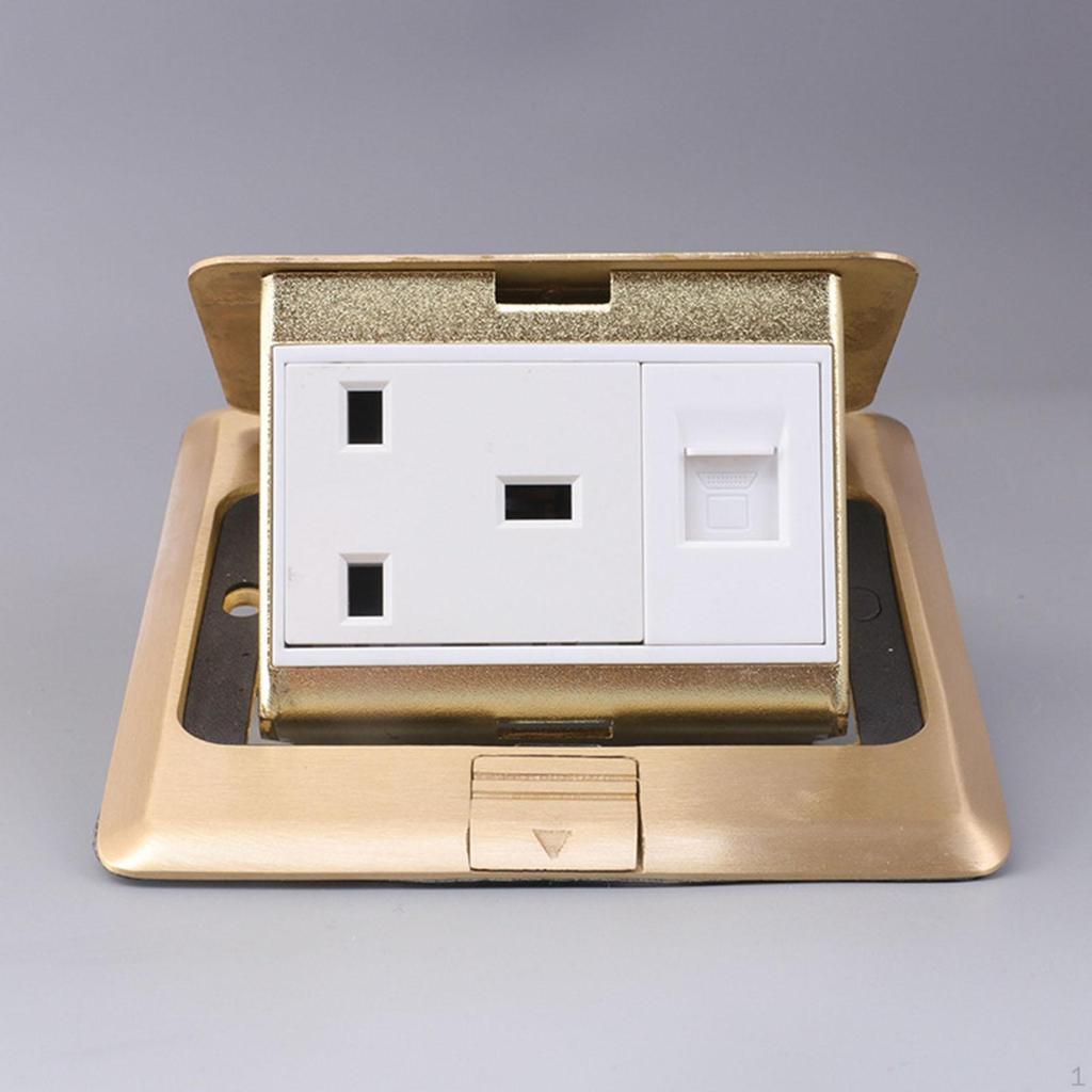 Напольная коробка Комплект электрической розетки Бытовая Медь Домашний офис Зарядная станция Столешница Тампер