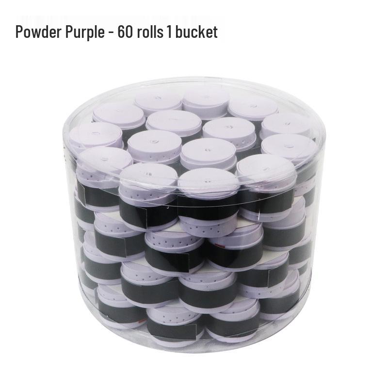 Elastic Perforated PU Leather Overgrip for Badminton, Tennis & Table Tennis Rackets, Fishing Rods with Ribbed Sweatband
