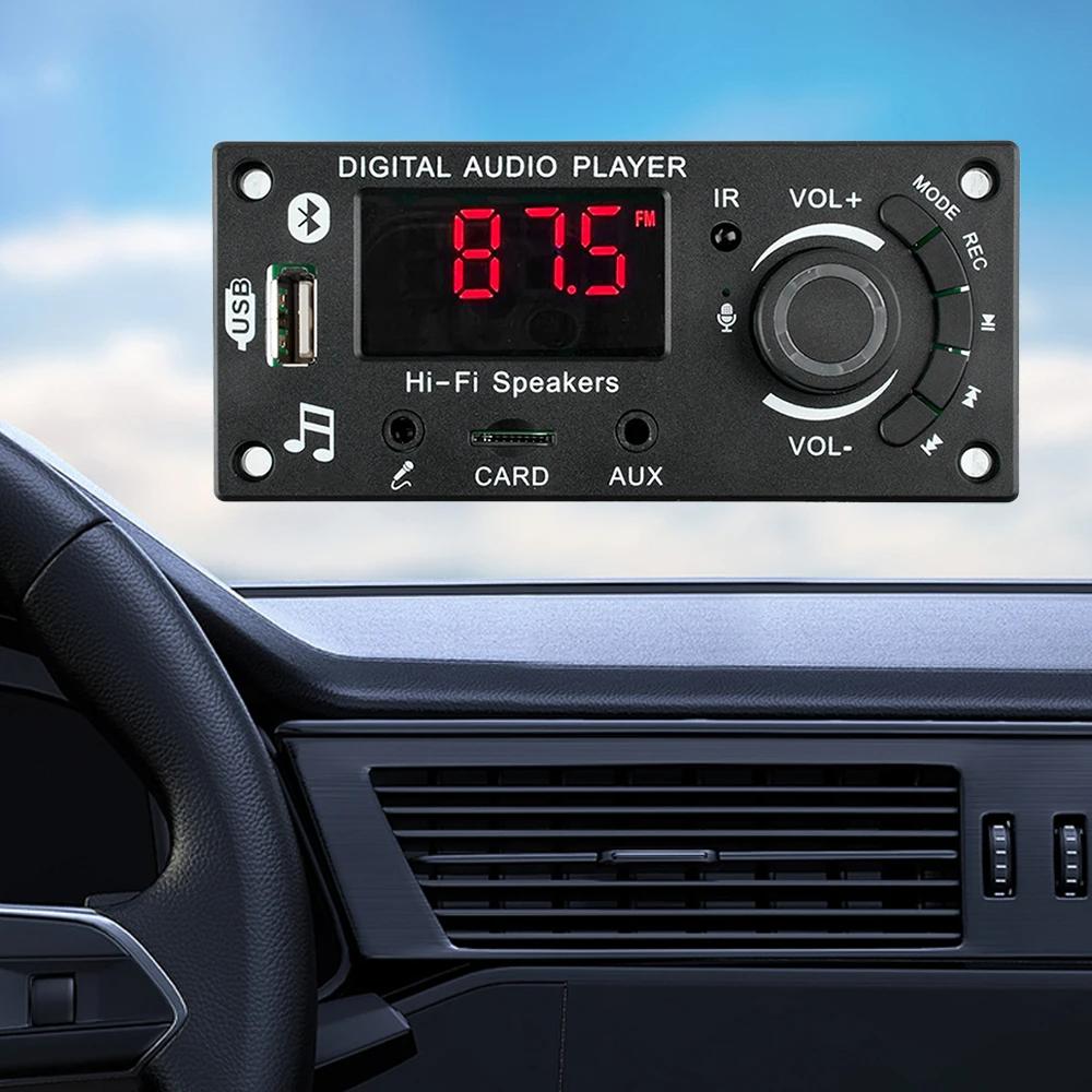 2*50 Вт DIY цифровой усилитель Bluetooth 5,0 MP3 декодер плата автомобильный MP3 музыкальный плеер USB FM-радио TF карта микрофон Aux модуль записи