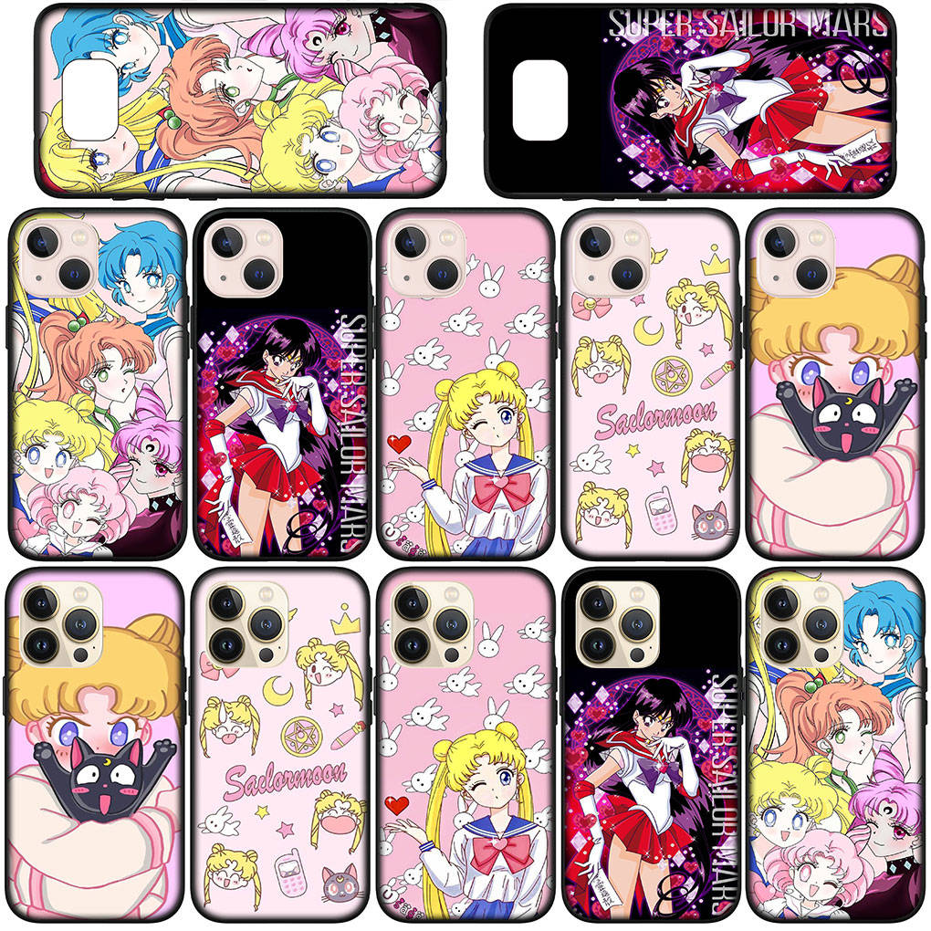 Чехол для телефона для Samsung Galaxy S25 S24 S23 iPhone 16 15 Xiaomi Redmi Note 14 13 12 16E X 11 Pro Max 13C OPPO Moto Huawei Poster Sailor Moon Girl Cover