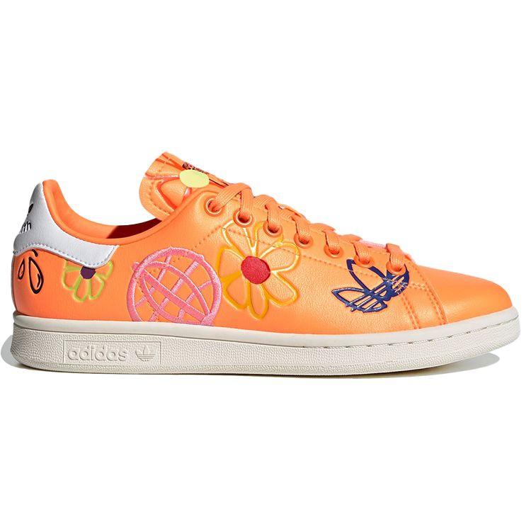 Adidas  Stan Smith Hand Drawn Graphics Women Sneakers Orange Screaming-Pink Maroon FX5654