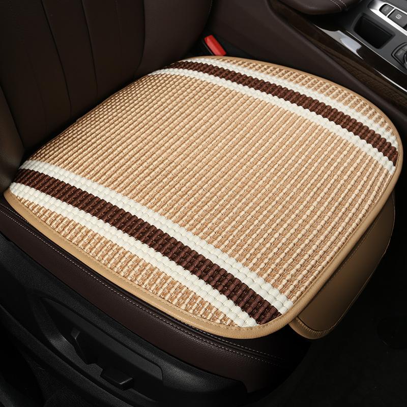 Трендовый вязаный чехол для подушки на автомобильное сиденье, летний дышащий ледяной шелк, четырехсезонный защитный коврик для автомобильного сиденья, передний и задний коврик для сиденья