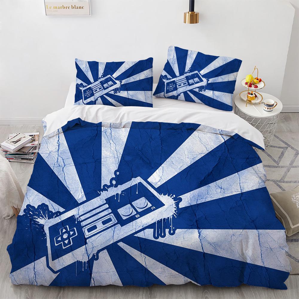 Game Handle King Queen Duvet Cover Kids Teens Boys Gamer Bedding Set Pillowcase Cartoon Psychedelic 2/3pcs Polyester Quilt Cover