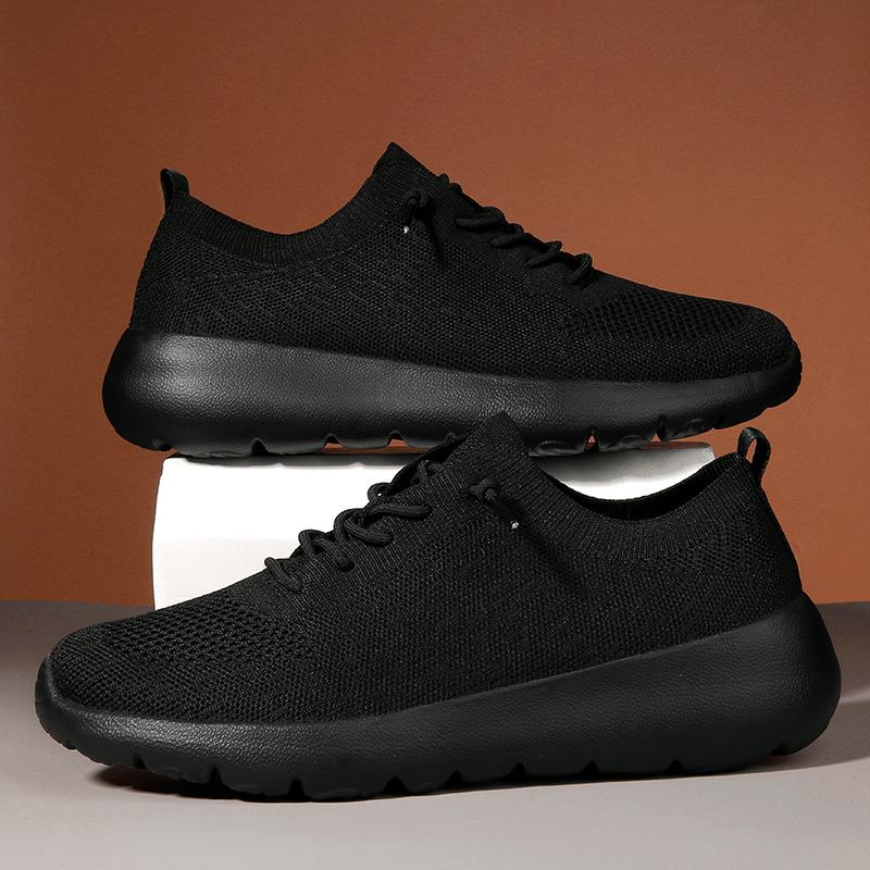 Летняя новая дышащая спортивная повседневная обувь из летучего трикотажа, легкая обувь для путешествий на мягкой подошве, носки для пары, мужская и женская обувь