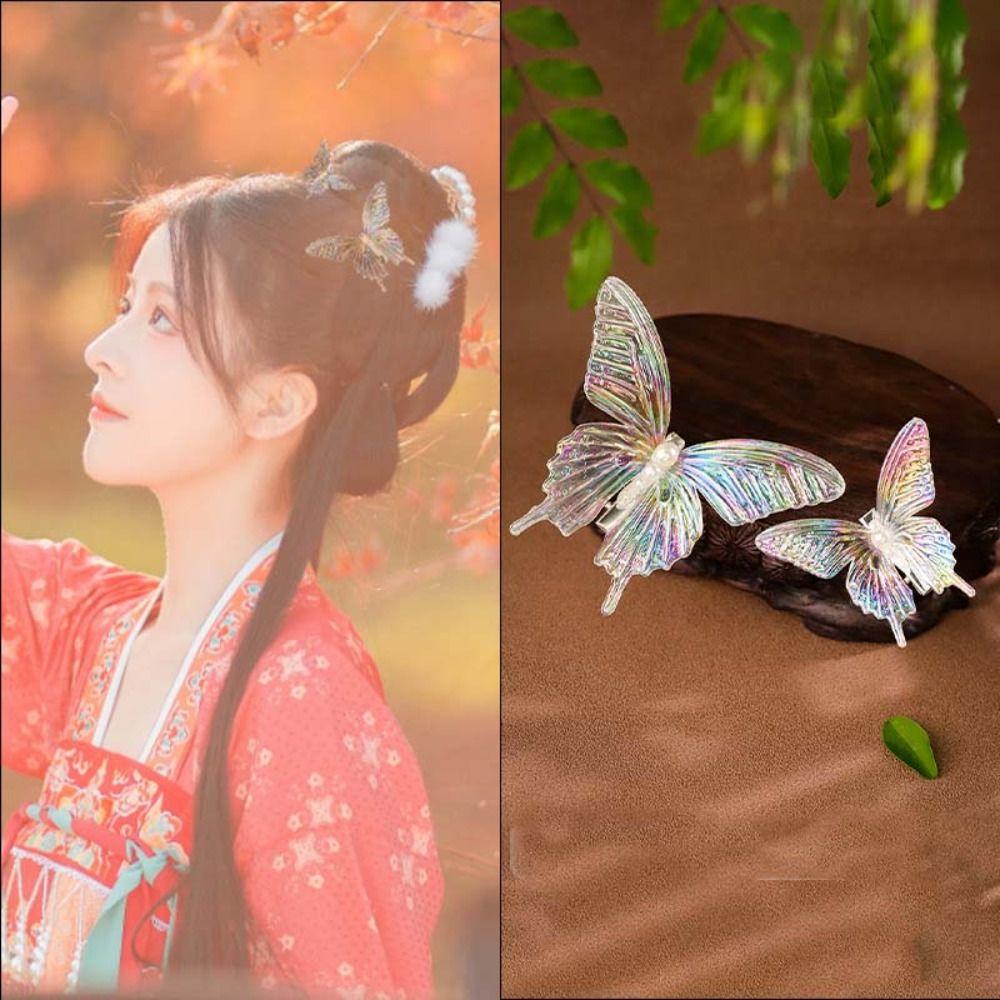 Flower Chinese Style Hair Stick Butterfly Hanfu Hairpin Cute   Cheongsam Accessories