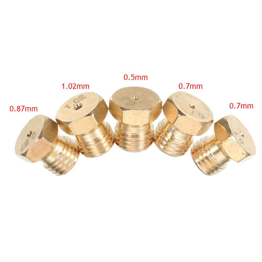 5 шт. комплект для переоборудования газовой плиты для сжиженного нефтяного газа, форсунки, инжекторы пропана 0,5 мм/0,7 мм/0,87 мм/1,02 мм, газовая плита для плиты G