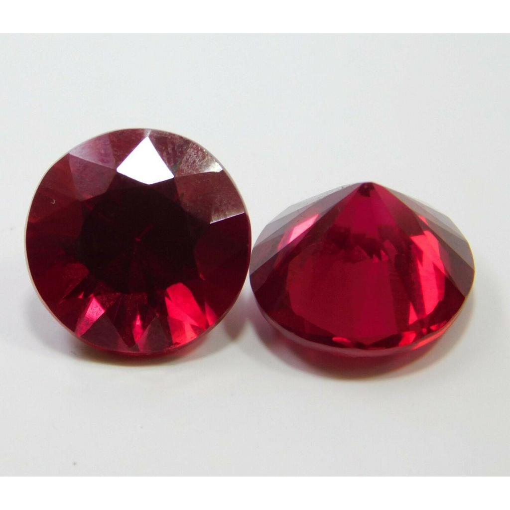 Round Diamond Cut Gemstone Pair 10 Ct Natural Red Ruby CERTIFIED Loose Gemstone MQ-8474 00J