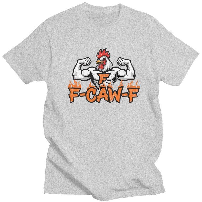 Funny FCawF Chicken Meme T Shirt for Men Pure Cotton Tshirt Humor Streetwaer Short Sleeve Tee Shirt Clothing