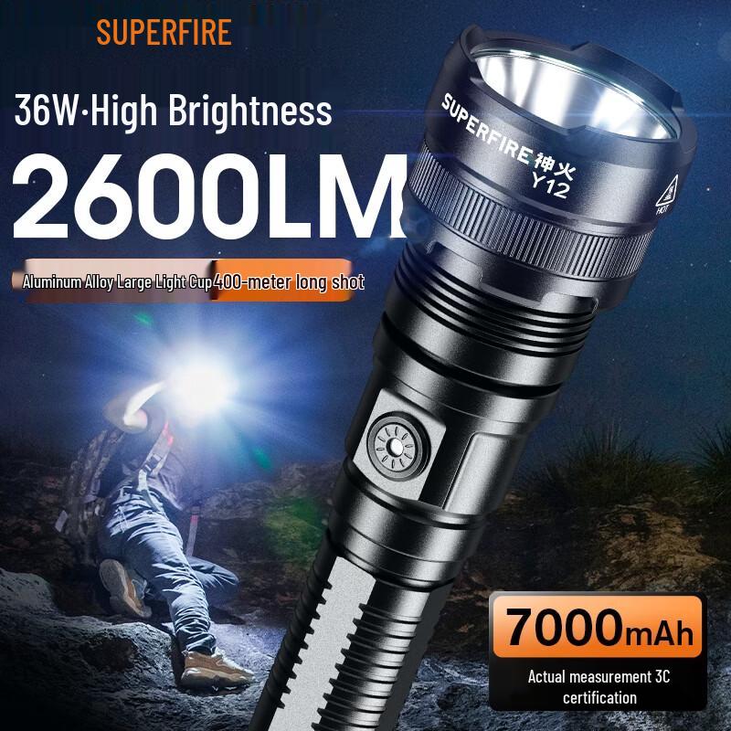 SupFire Y12 High-Power Rechargeable LED Flashlight