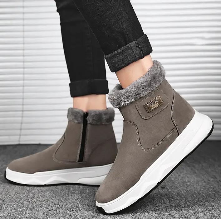 Зимние мужские ботинки для снега 2024 года, новые бархатные утолщенные, утепленные, водонепроницаемые, теплые, с мехом, с интегрированным хлопком, северо-восточные большие ботинки