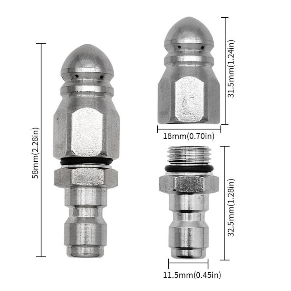 Насадка для прочистки канализации из нержавеющей стали, насадка «водяная крыса», вращающаяся насадка, насадка высокого давления, для дома