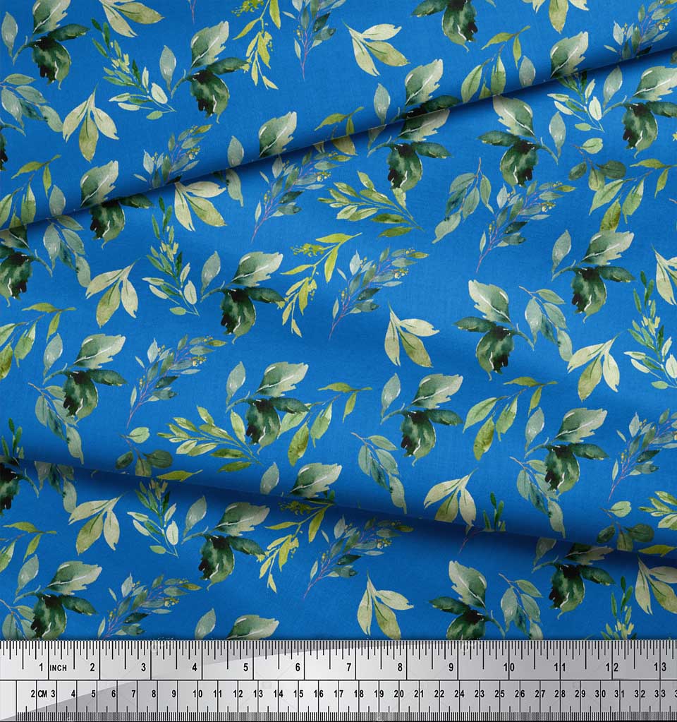 Soimoi Красная полиэфирная креповая ткань с цветочным принтом и листьями, ткань на метр, 42 дюйма