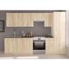 SARA Cuisine complète modulable - 8 éléments - Décor chêne sonoma - L 300 cm - Plan de travail non inclus