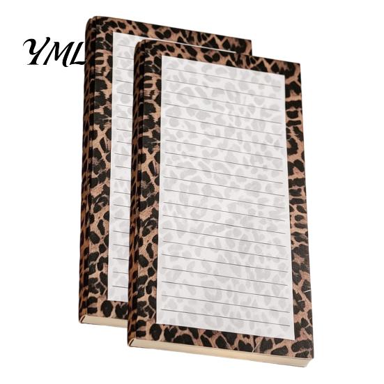 Leopard Print Memo Pads 2PCS Magnetic Sticky Notepad, Retro Style with Decorative Notes Strong Backing, Planner for Shopping Lists And Office