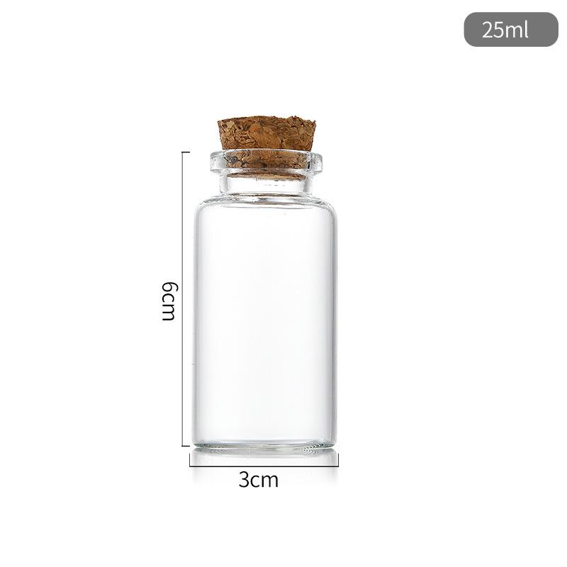 .30 Cal Cork-Stopper Glass Bottle for Incense, Agarwood, Wishing, Tea, Candy