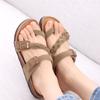 Fashion Crestar Fashion Flat Clogs Sandals For Women Open Toe Cork Sole Slipper With Double Buckle Lady Thick Soles Casual Beach Slipper