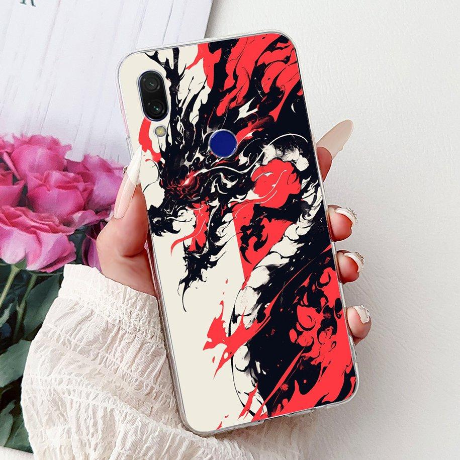 Для чехла Xiaomi Redmi 7 7A Чехол Роскошный Расписной Мягкий Прозрачный Силикон ТПУ Ударопрочный Чехол Для Xiaomi Redmi Note 7 Pro Note7 Coque