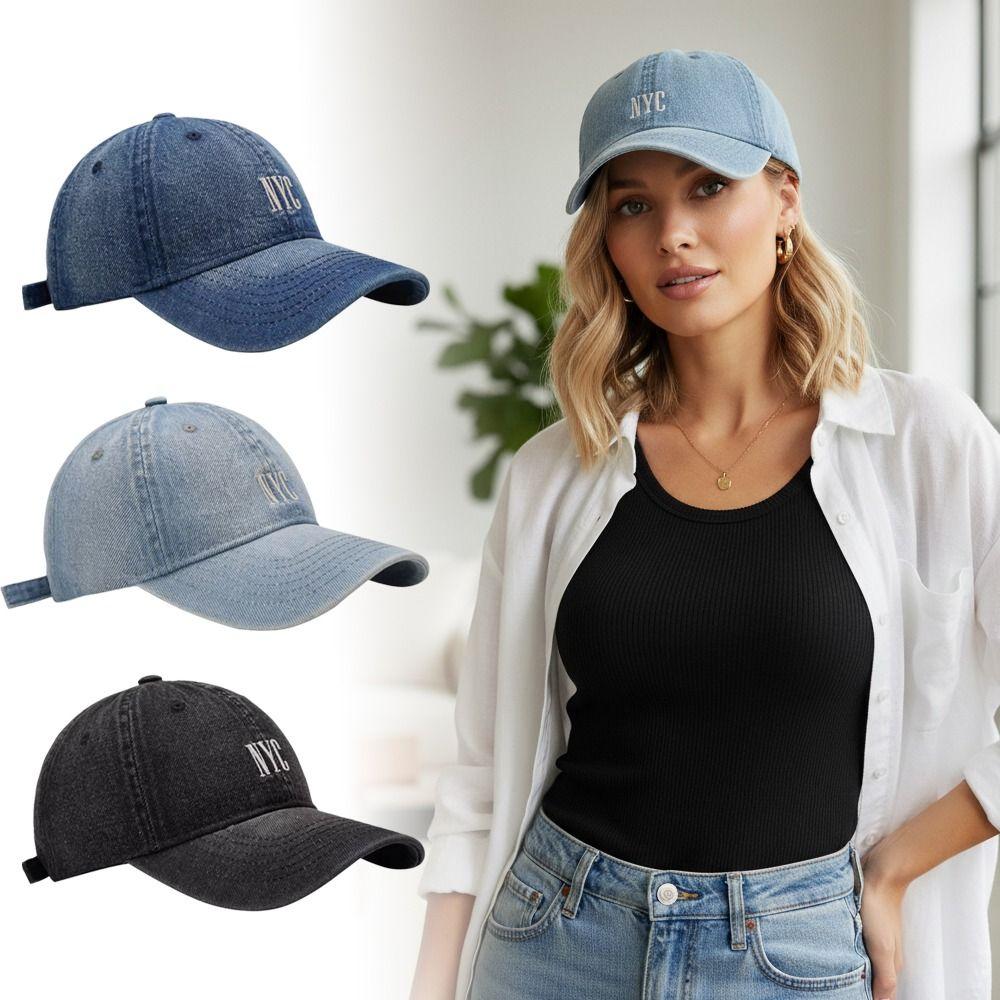 Distressed NYC Embroidery Baseball Caps Adjustable Streetwear Hat Fashion Sun Hats Unisex
