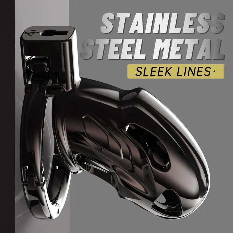Male Metal Chastity Cage CB Lock Sexy Adult Man Chastity Device Adjustable Cock Ring Fetish Cock Cage Sex Toys For Men