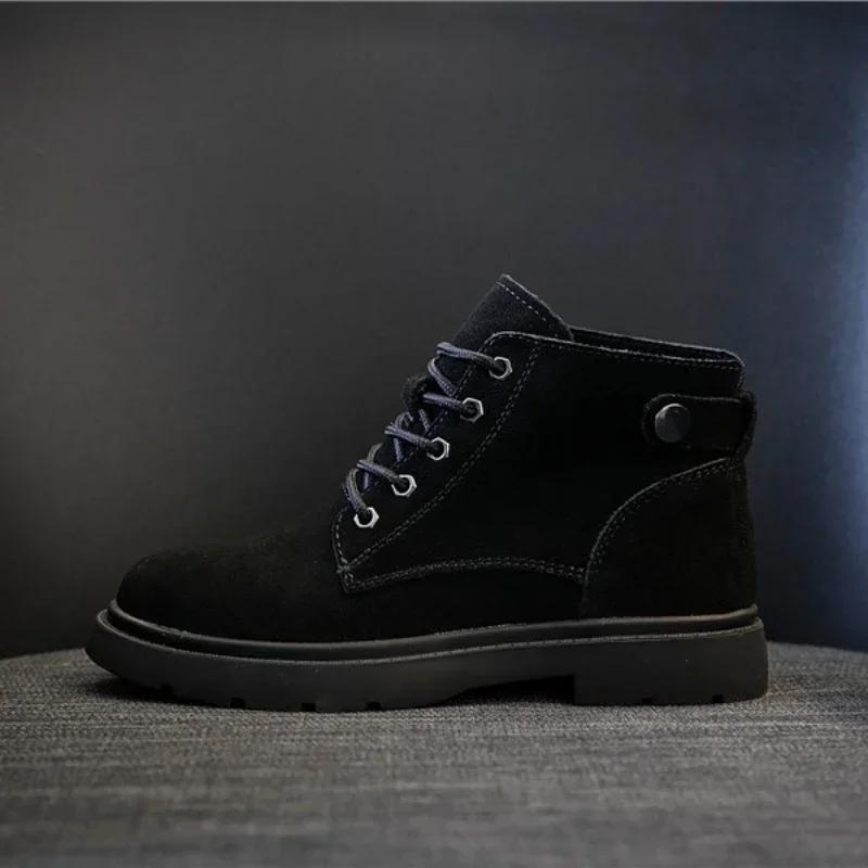 Женские ботинки из натуральной кожи в британском стиле в стиле ретро с коротким голенищем. Новые высококачественные зимние бархатные теплые туфли на толстой подошве.