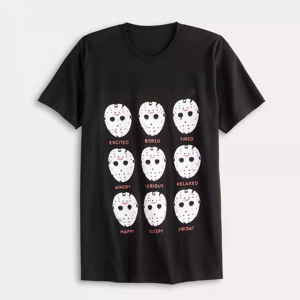 2025 New Summer Top Ghostface T-Shirt Printed T-Shirt Women's Hip Hop Streetwear Oversized T-Shirt Fashion T-Shirt Men's T-Shirt