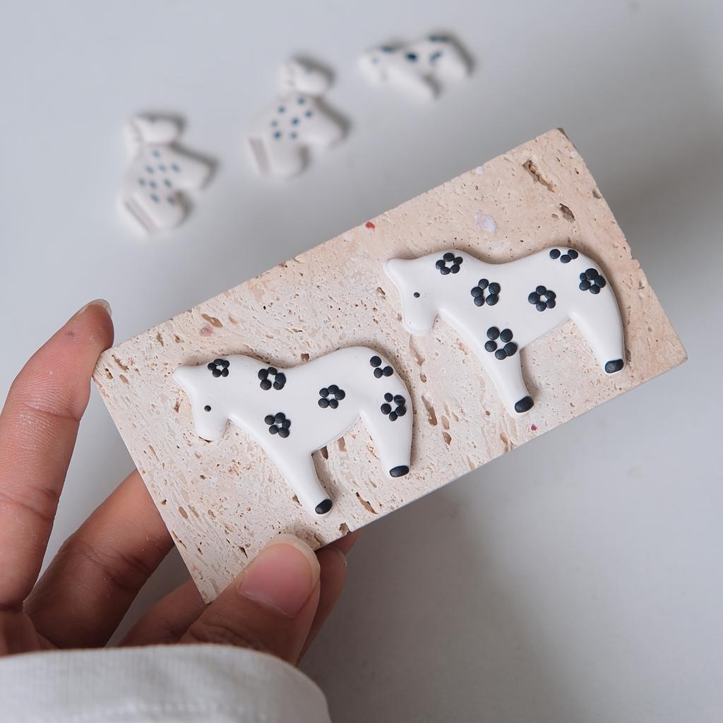 3pcs 'Little Horse' Year of The Horse Spring Festival Series Soft Clay High-Precision Cutter Molds,for Making Various Additions