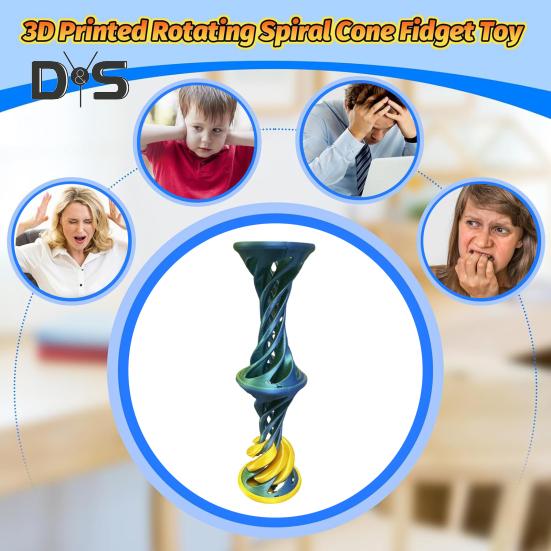 3D-печатная спиральная игрушка с запускающимся шаром, невозможная пирамида, сквозная скульптура, вихревая нить, иллюзия, снятие стресса, дети, взрослые, мини-спираль