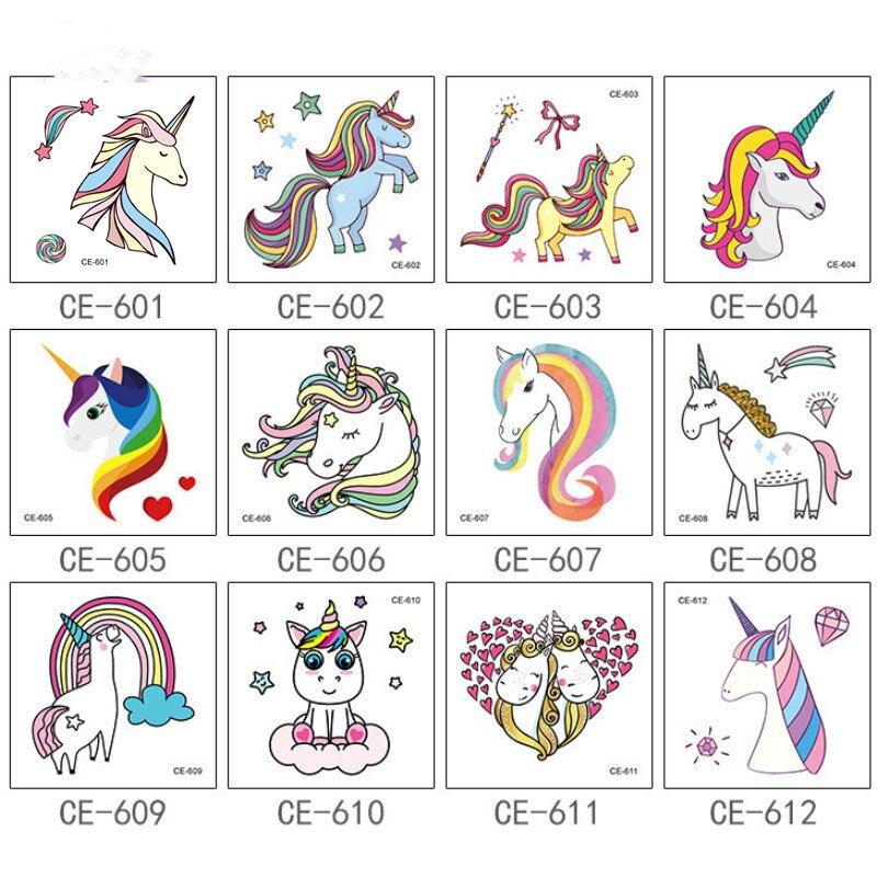 Cartoons Kids Temporary Tattoos Sticker Colorful Fake Tattoo Flash Waterproof Small Body Art Couple Child Designs