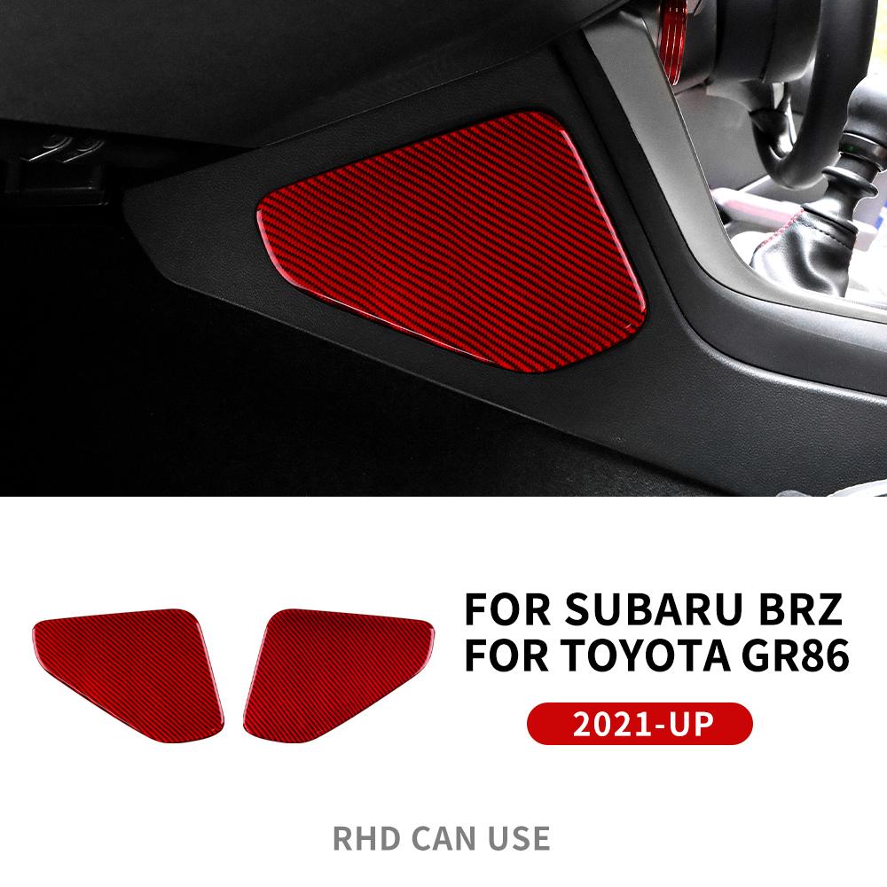 Real Soft Carbon Fiber For Subaru BRZ Toyota GR86 2021 2022 2023 2024 Interior Trim Car Side Knee Panel Sticker Accessories