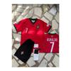 Домашний комплект Ronaldo Portugal, красный, черный, бордовый, красный трикотаж, черные шорты с подарком Pola745aq