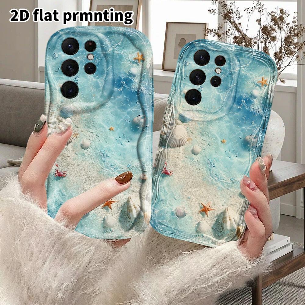 Phone Case: 2D Flat Samsung Galaxy A34 A35 M05 M06 S20 S22 S21 FE Plus 5G Protective Case, Couple Style, Clear Light Sea, Christmas and Halloween Gift