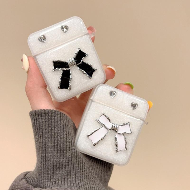 Эпоксидный Бант Со Стразами Чехол для Airpods 3 / 4 Поколения Для Airpodspro2 Беспроводных Bluetooth-Наушников Apple