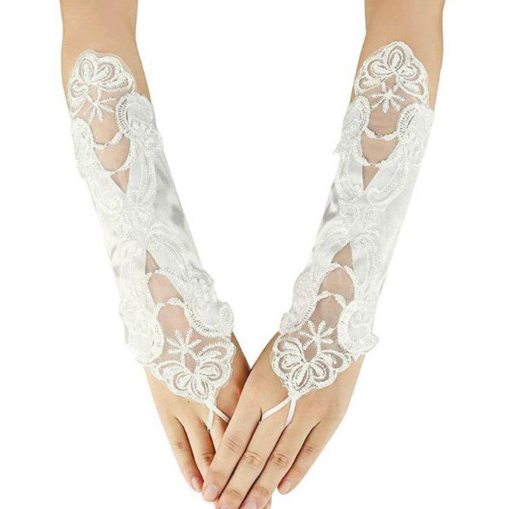 Теплые вечерние косплей эластичные банкетные кружевные длинные перчатки свадебные варежки без пальцев свадебные перчатки