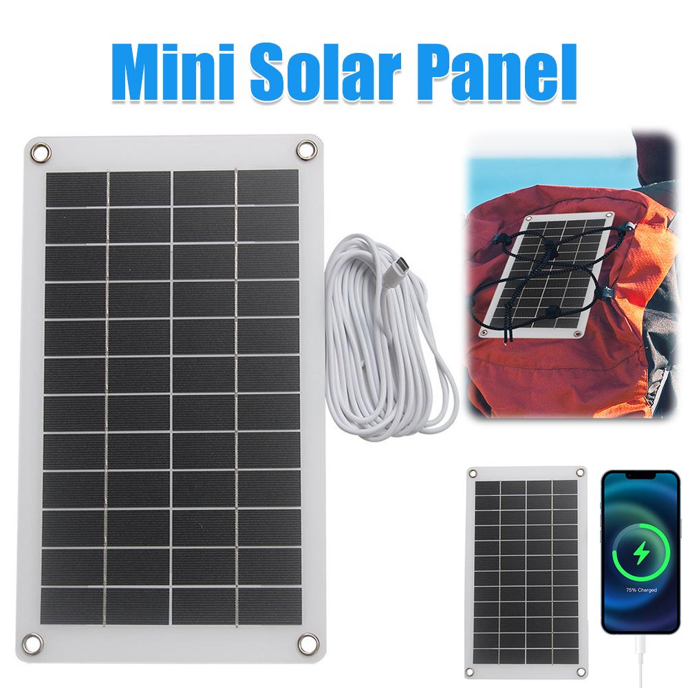 15W12V Mini Solar Panel Type C Solar Battery Charger Solar Charging Panel Emergency Camping Hiking Backpacking