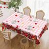 Розовая Клетчатая Скатерть, Скатерть для Обеденного Стола в Французском Ретро Стиле с Принтом Клубники и Сердечек, Водонепроницаемая Прямоугольная Скатерть для Кофейного Столика из Полиэстера