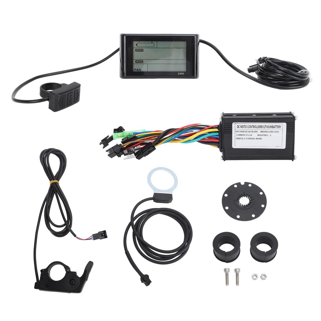 36V 48V Electric Bike Conversion Kit 17A 3 Mode Controller S900 LCD Panel FT 8C Pedal Assist Sensor 109R Thumb Throttle