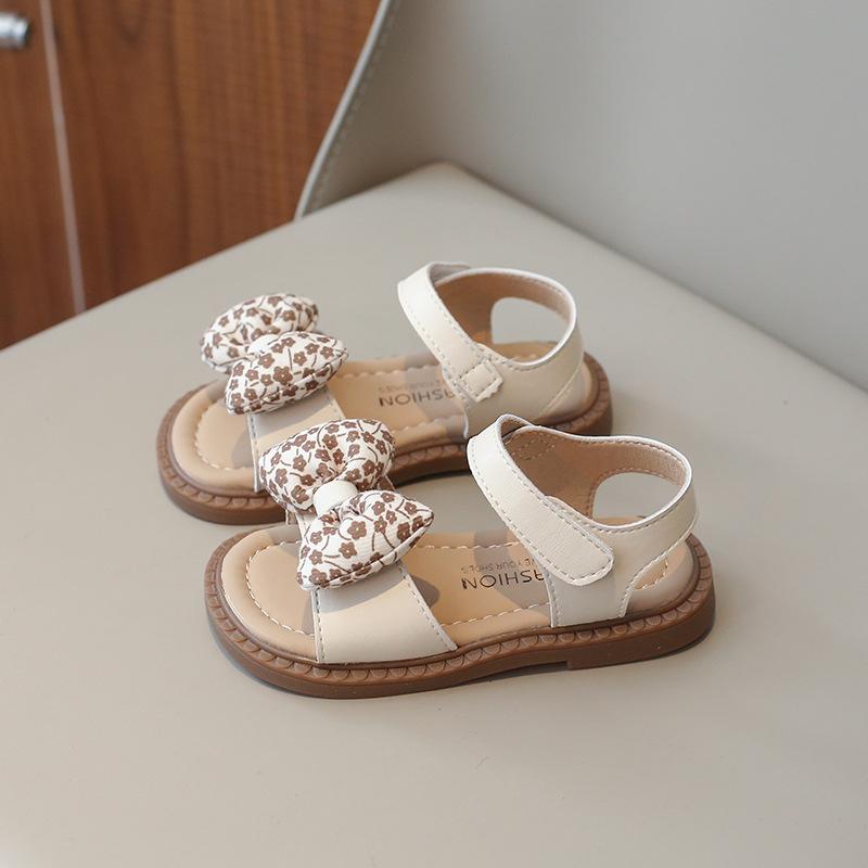 Обувь для девочек, детские сандалии, новые летние туфли принцессы для девочек, пляжная обувь на мягкой подошве, повседневная детская обувь с бантом