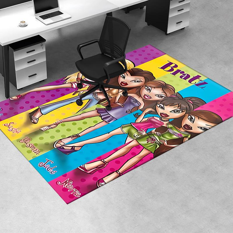 1 шт. Ковер Bratz, Мода, Дружба, Офисный ковер, Мягкий полиэстер, Коврик для прихожей, Моющийся, Нескользящий, Машинная стирка