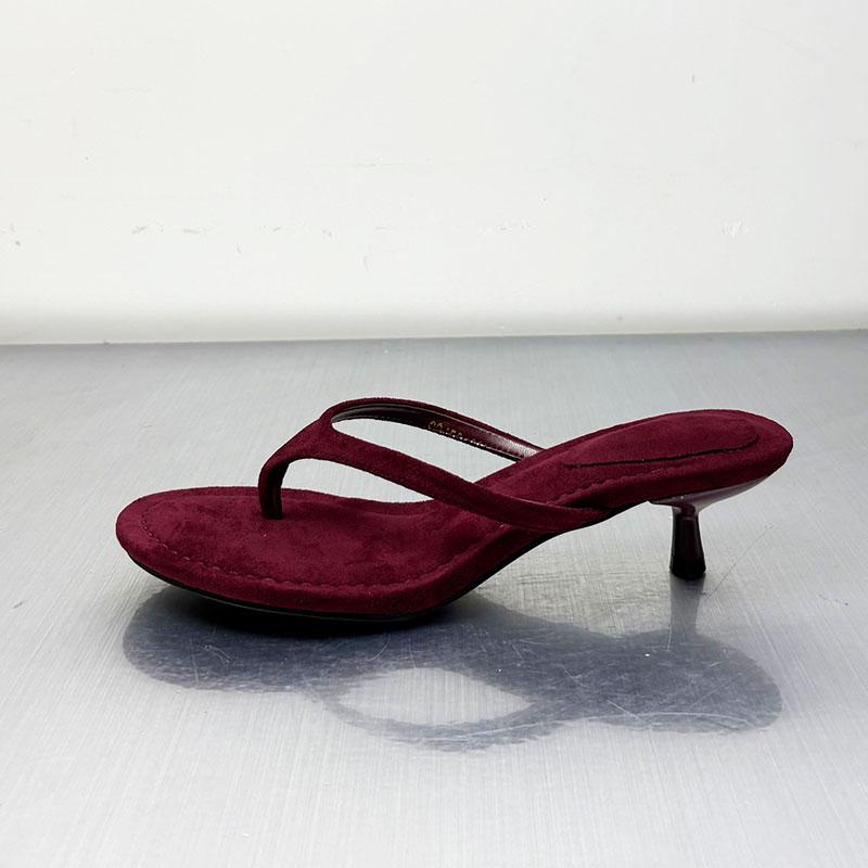 Мода Мода Тупой носок Женские тапочки на каблуке Летние шлепанцы Женские тапочки на низком каблуке Женские шлепанцы Сандалии Туфли Большой размер 43