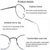 Fashion Round Portable Metal Glasses Eye Protection Ultra Light Frame Anti-Blue Light Eyeglasses