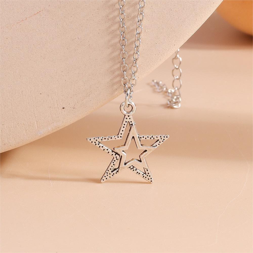 Полый чокер звезда кулон ожерелье корейская ключичная цепочка для женщин мужчин