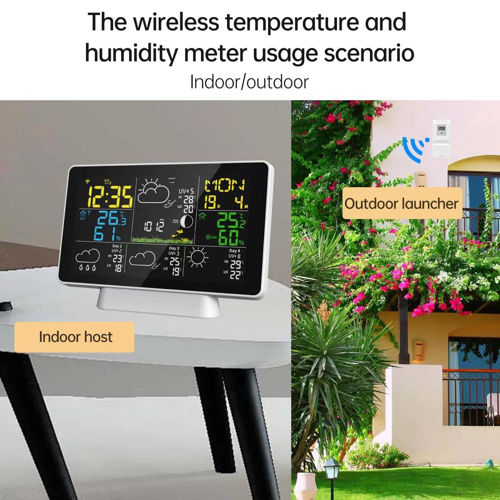 WIFI Weather Station Wireless Indoor Outdoor Hygrometer Thermometer Temperature Humidity Display KTY