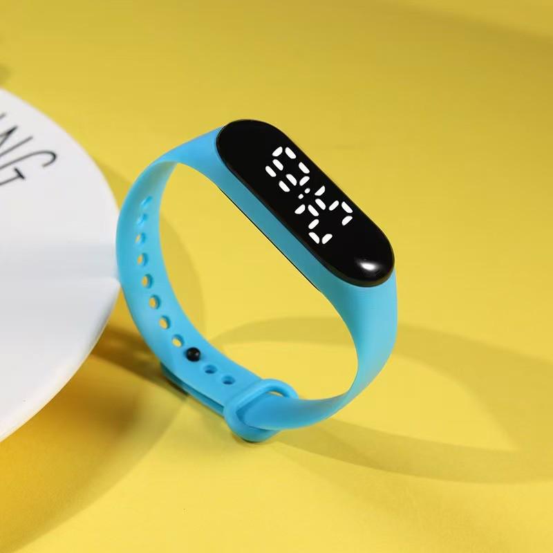 Водонепроницаемые белые светодиодные сенсорные часы для мальчиков и девочек средней школы